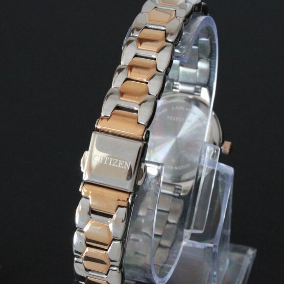 Citizen Women's Quartz Watch Crystal Bezel Mother Of Pearl Dial 24mm - Picture 11 of 11